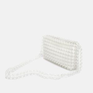 zara clear beaded bag